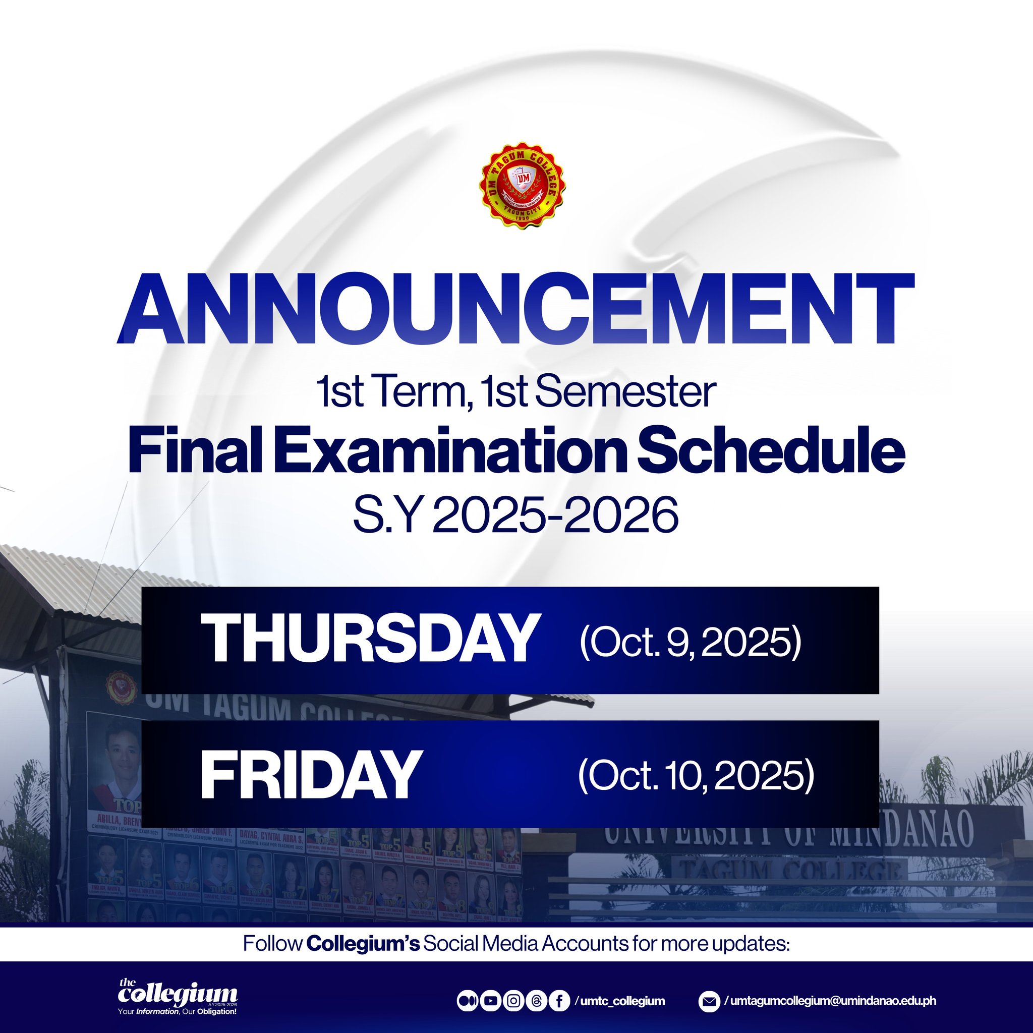 Final Examination is Just a Few Days Away!